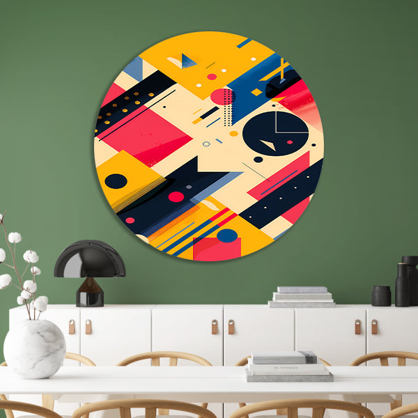 Abstract Compositie met Kleurrijk Vormen forex muurcirkel