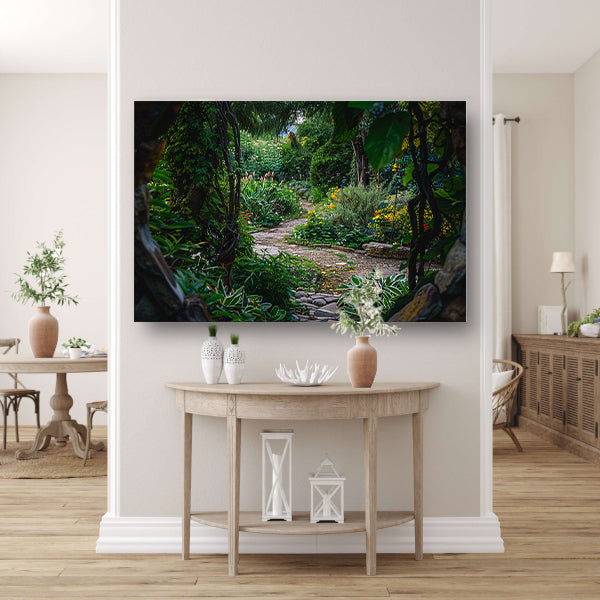 Kronkelend Pad in Bloementuin acrylglas