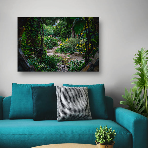 Kronkelend Pad in Bloementuin acrylglas
