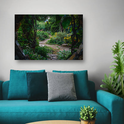 Kronkelend Pad in Bloementuin acrylglas