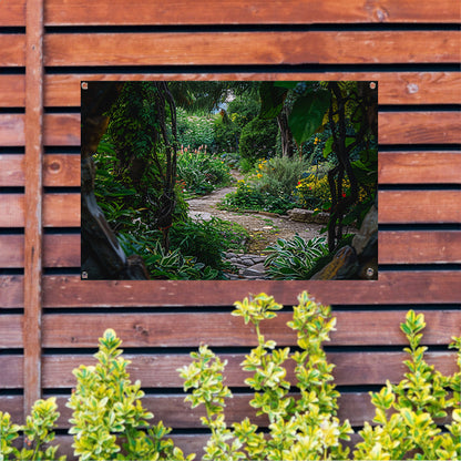 Kronkelend Pad in Bloementuin tuinposter