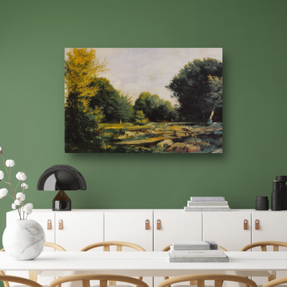 De weide - Pierre-Auguste Renoir canvas met baklijst