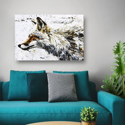 Expressieve abstracte schilderij van een vosposter