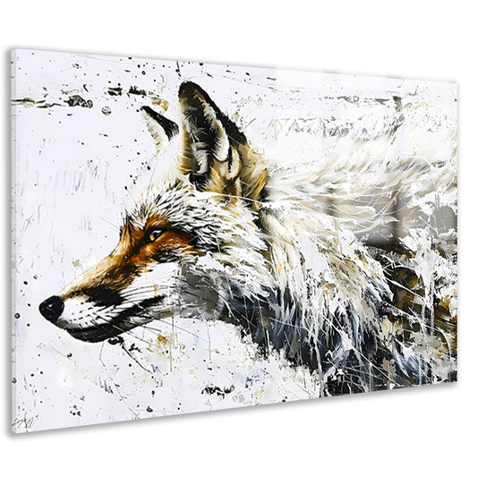 Expressieve abstracte schilderij van een vos acrylglas