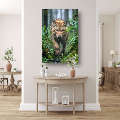 Wolf in het bos canvas