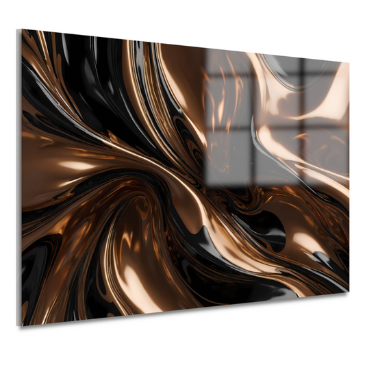 Dynamisch Brons en Zwart Abstract Ontwerp acrylglas