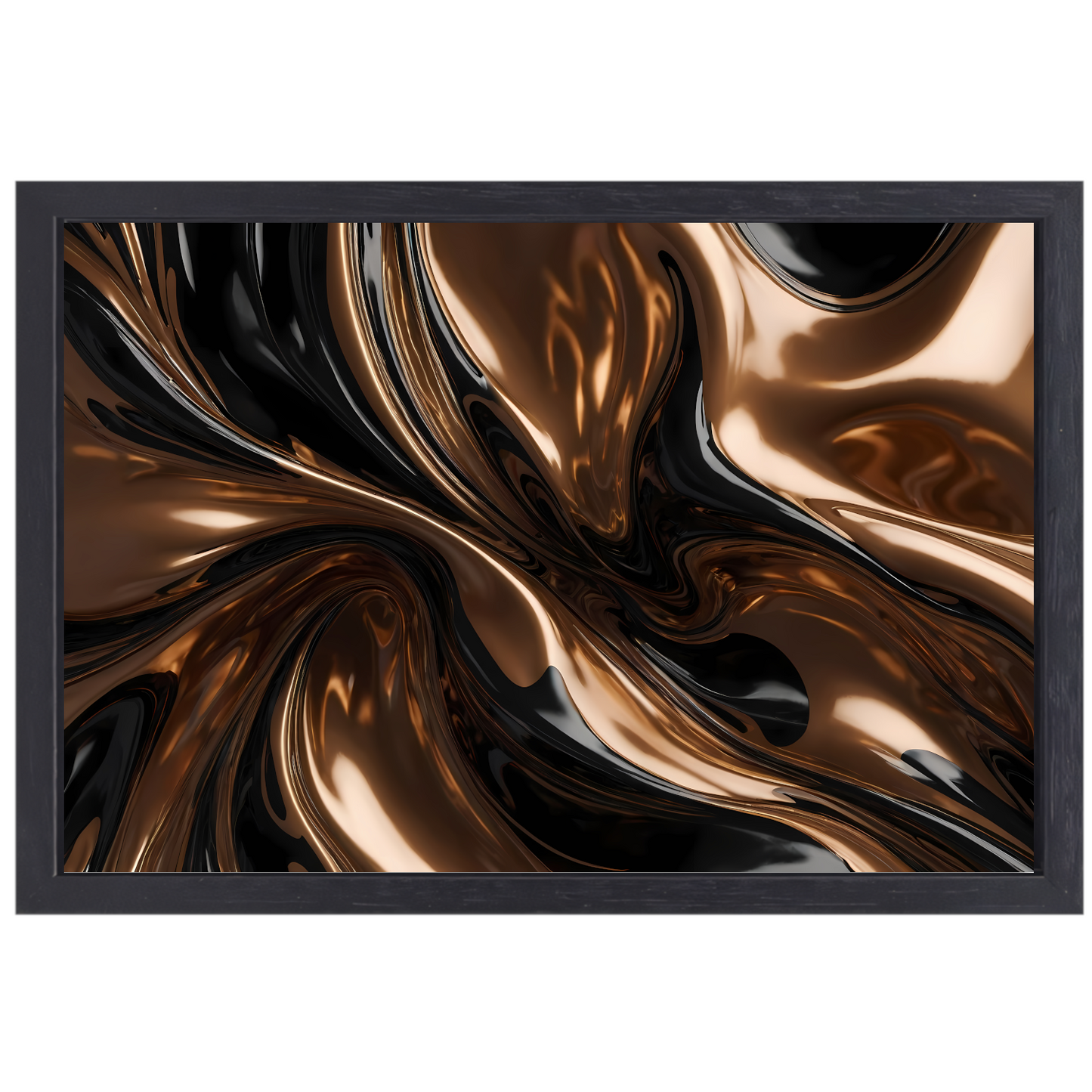 Dynamisch Brons en Zwart Abstract Ontwerp canvas met baklijst