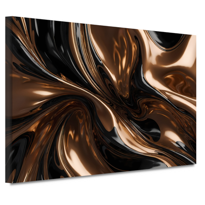 Dynamisch Brons en Zwart Abstract Ontwerp canvas