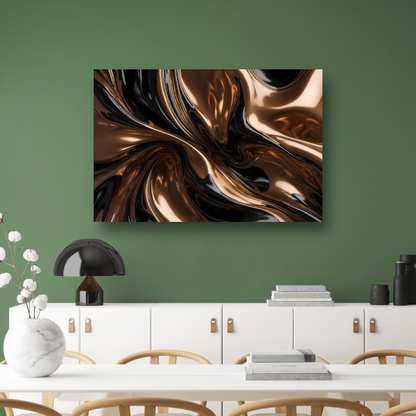 Dynamisch Brons en Zwart Abstract Ontwerp canvas