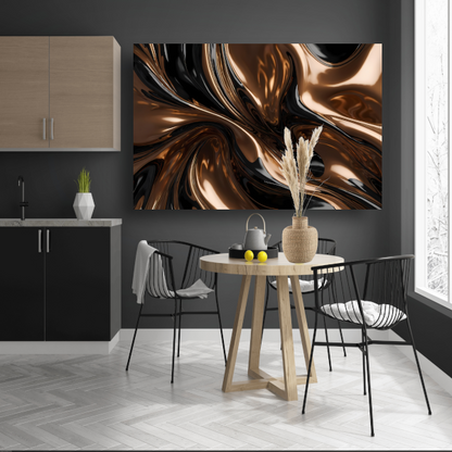 Dynamisch Brons en Zwart Abstract Ontwerp canvas