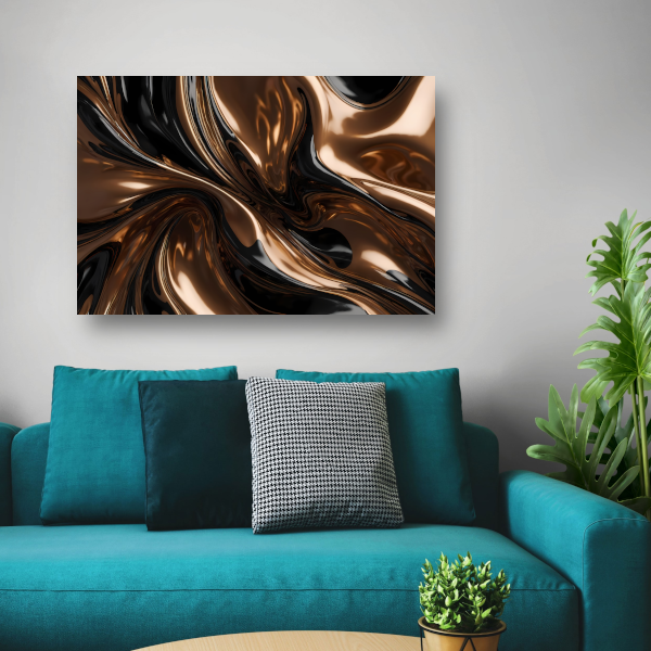 Dynamisch Brons en Zwart Abstract Ontwerp canvas