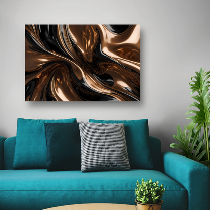 Dynamisch Brons en Zwart Abstract Ontwerp canvas