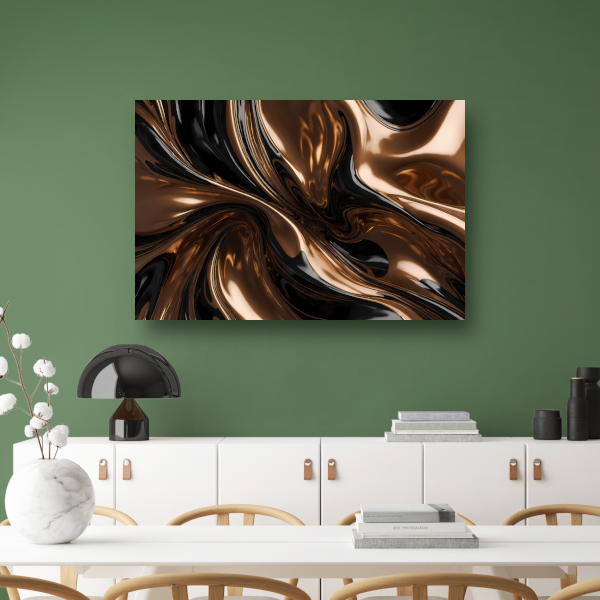 Dynamisch Brons en Zwart Abstract Ontwerp canvas met baklijst