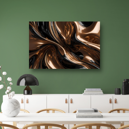 Dynamisch Brons en Zwart Abstract Ontwerp canvas met baklijst