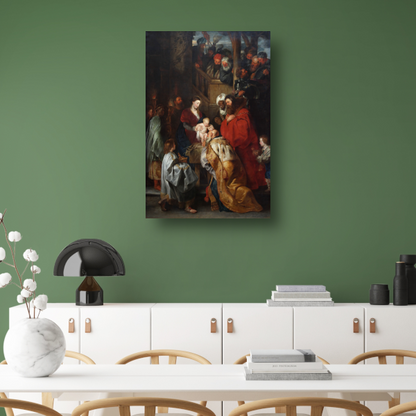 De Aanbidding der Koningen - Peter Paul Rubens canvas met baklijst