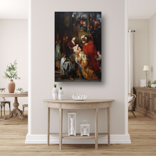 De Aanbidding der Koningen - Peter Paul Rubens canvas met baklijst