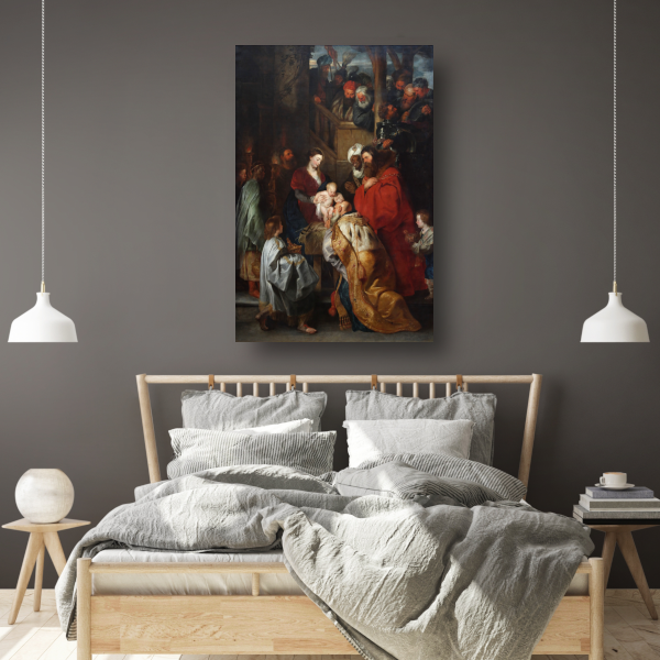 De Aanbidding der Koningen - Peter Paul Rubens canvas met baklijst