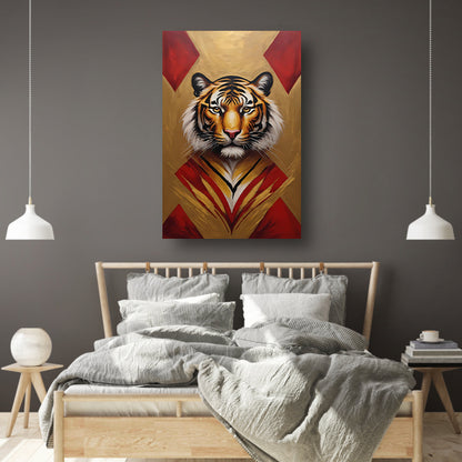 Majestueuze Tijger Omringd door Gouden Gloed canvas