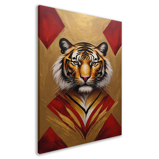 Majestueuze Tijger Omringd door Gouden Gloed canvas