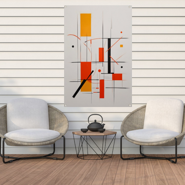 Dynamische Abstractie met Primair Kleurenpalet tuinposter