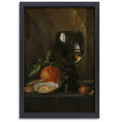 Oesters en wijn - Jan Davidsz. de Heem canvas met baklijst