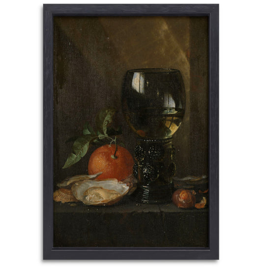Oesters en wijn - Jan Davidsz. de Heem canvas met baklijst