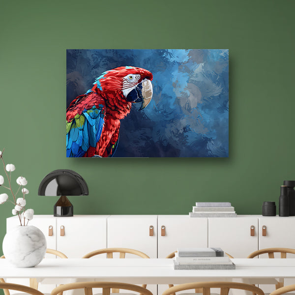 Levendige digitale kunst van kleurrijke papegaai poster