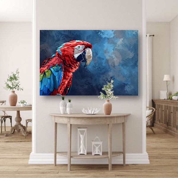 Levendige digitale kunst van kleurrijke papegaai poster