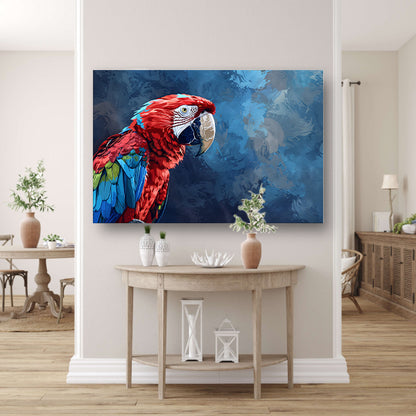Levendige digitale kunst van kleurrijke papegaai poster
