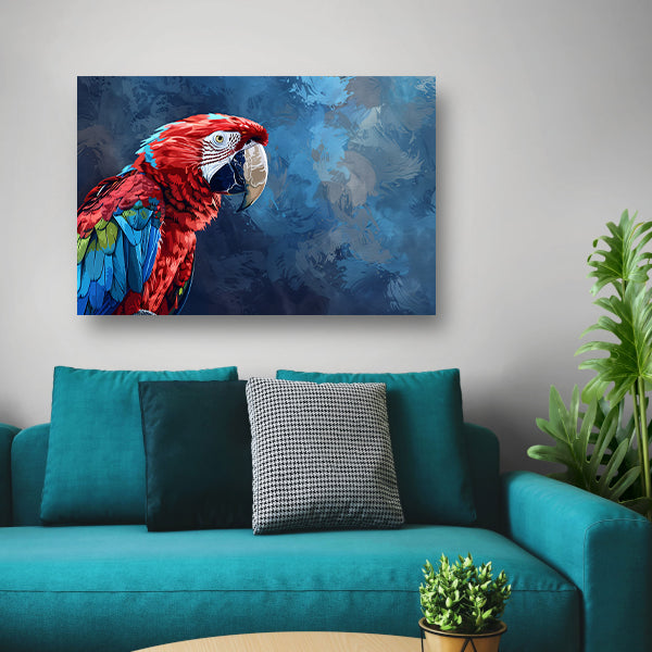 Levendige digitale kunst van kleurrijke papegaai poster