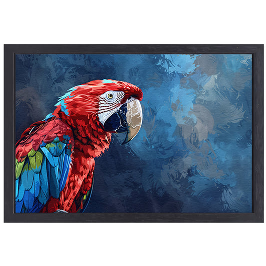Levendige digitale kunst van kleurrijke papegaai canvas met baklijst