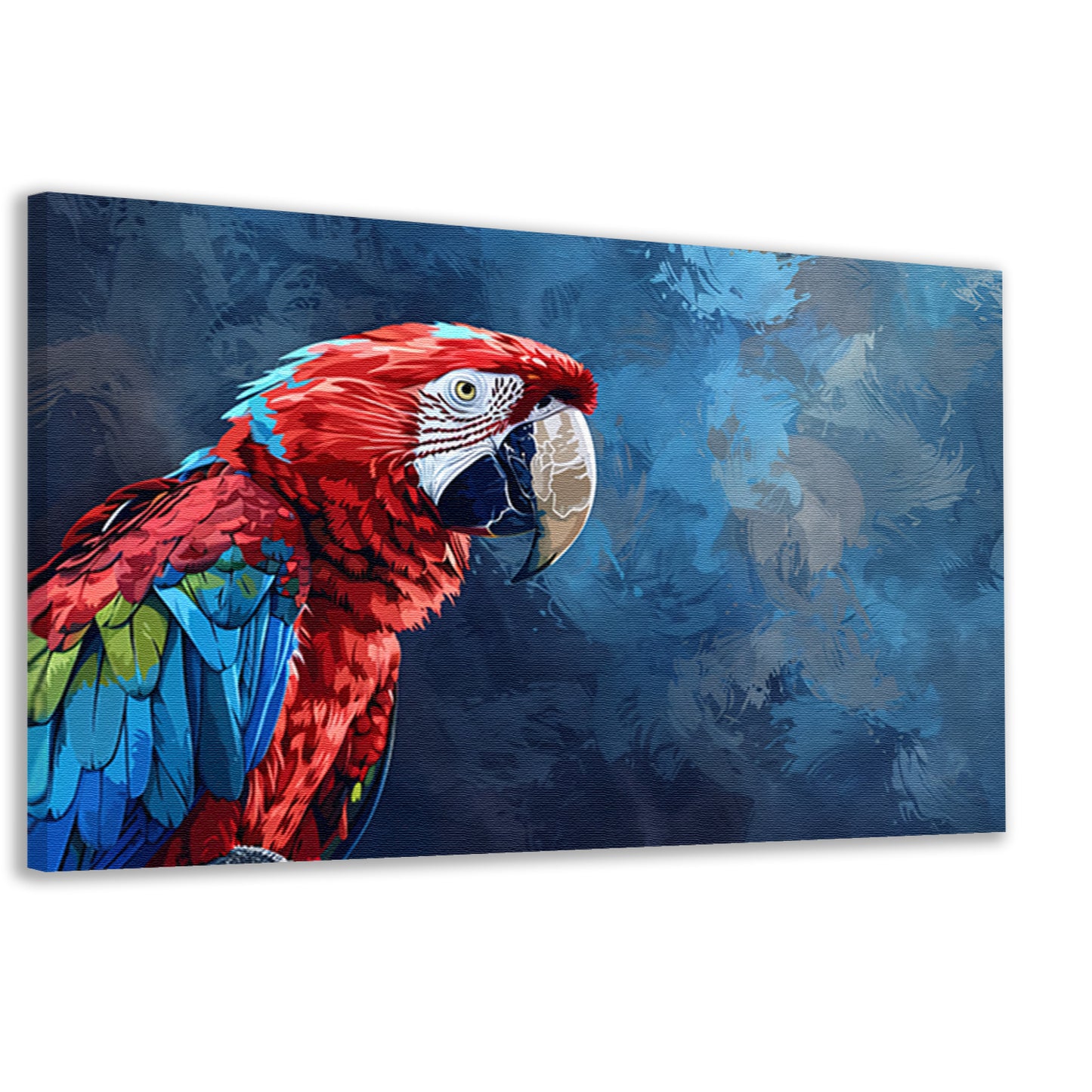 Levendige digitale kunst van kleurrijke papegaai canvas