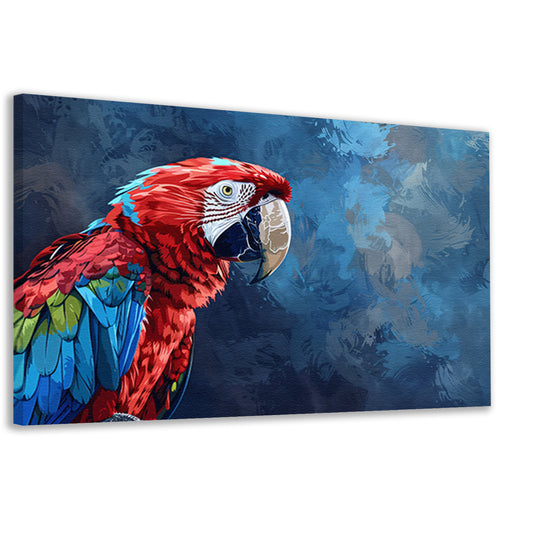 Levendige digitale kunst van kleurrijke papegaai canvas