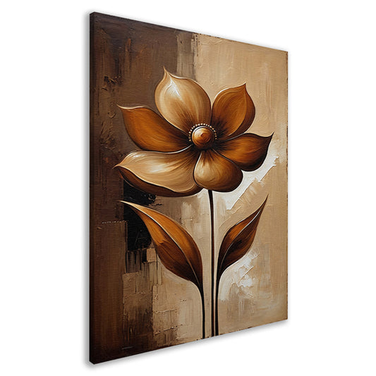 Sepia Abstract Bloem in Stijlvolle Art Deco canvas