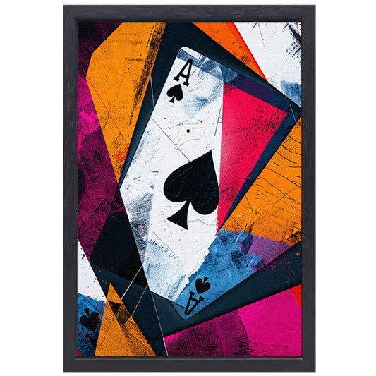 Abstract Aas van Schoppen canvas met baklijst