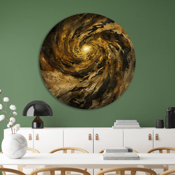 Van Goghs Melkwegspiraal: Een kosmisch nachtkunstwerk aluminium muurcirkel