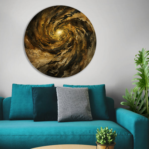 Van Goghs Melkwegspiraal: Een kosmisch nachtkunstwerk aluminium muurcirkel