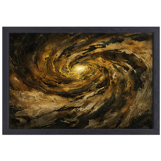 Van Goghs Melkwegspiraal: Een kosmisch nachtkunstwerk canvas met baklijst