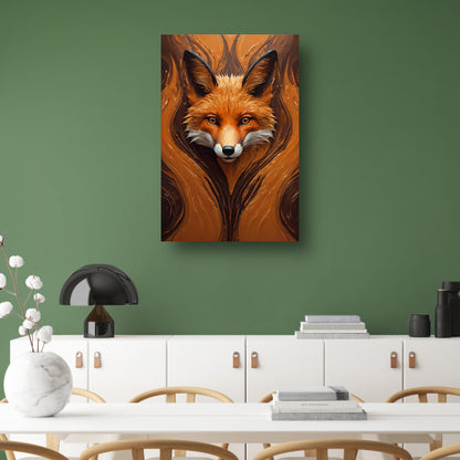 Vurige Vos - Modern Ontwerp in Warme Tinten canvas met baklijst
