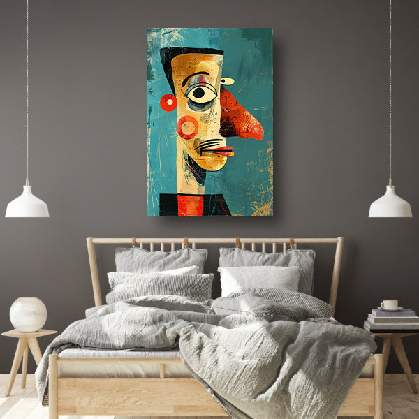 Abstract Kubistisch Portret in Kleur canvas