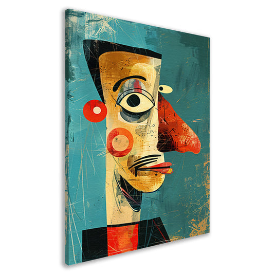 Abstract Kubistisch Portret in Kleur canvas