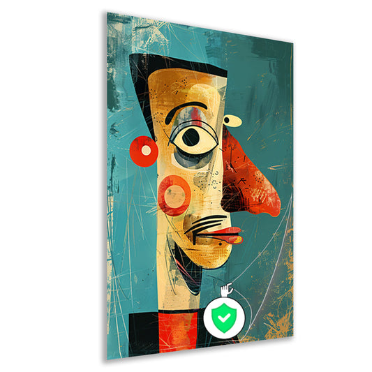 Abstract Kubistisch Portret in Kleur poster