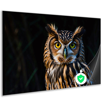 Prachtige realistische close-up van een uil poster