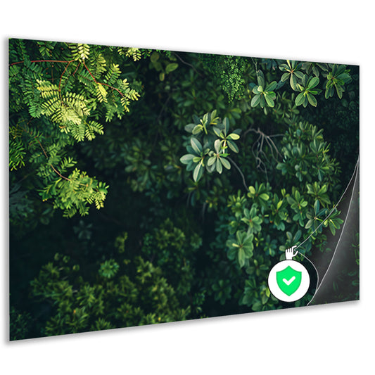 Weelderige groene bladeren vanuit vogelperspectiefposter