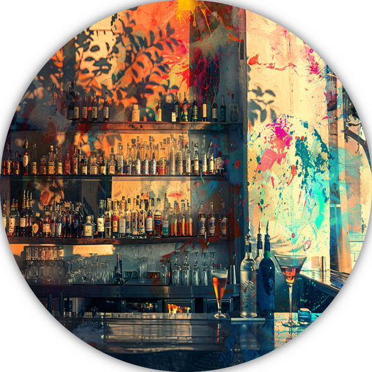 Bar met Schemerlamp forex muurcirkel