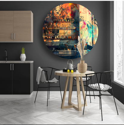 Bar met Schemerlamp forex muurcirkel