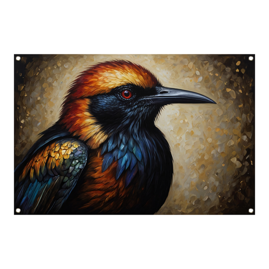 Levendige Aviaire Elegantie in Textuur en Kleur tuinposter