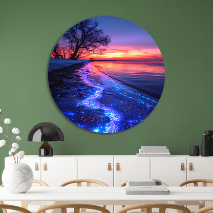 Magisch gloeiend strand bij zonsondergang forex muurcirkel