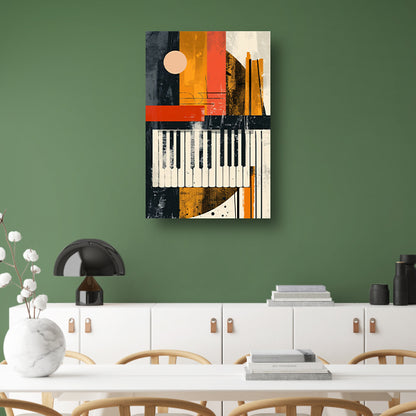 Abstract Pianomelodie in Kleur canvas met baklijst