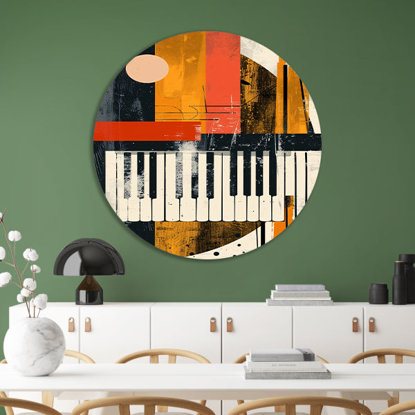 Abstract Pianomelodie in Kleur forex muurcirkel